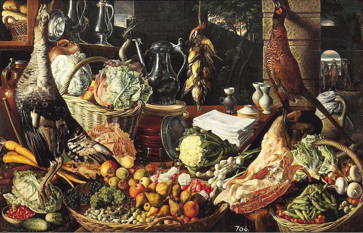 Kitchen Scene with Meeting on the Road to Emmaus